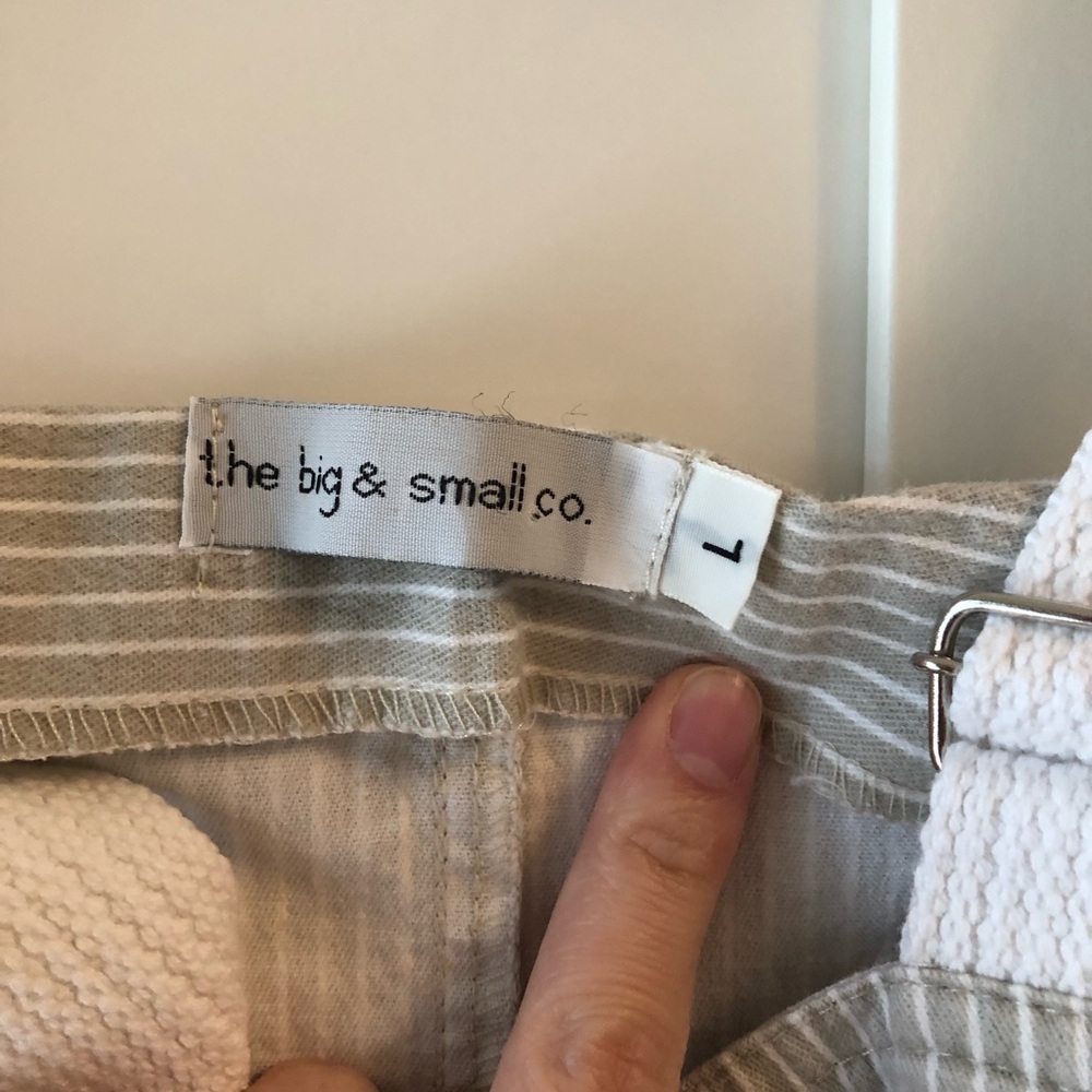 Beige Stripe Bear Overalls - Picture 4 of 5